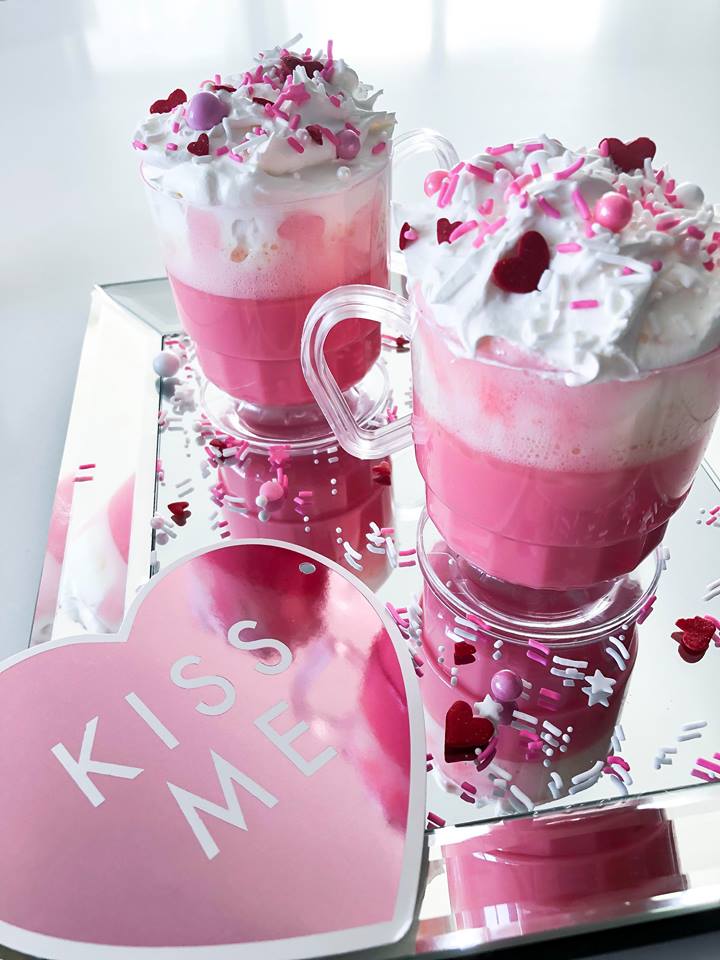 pink hot chocolate valentine's day recipe